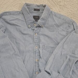 J. Crew Men's Casual Light Blue Button Down Shirt